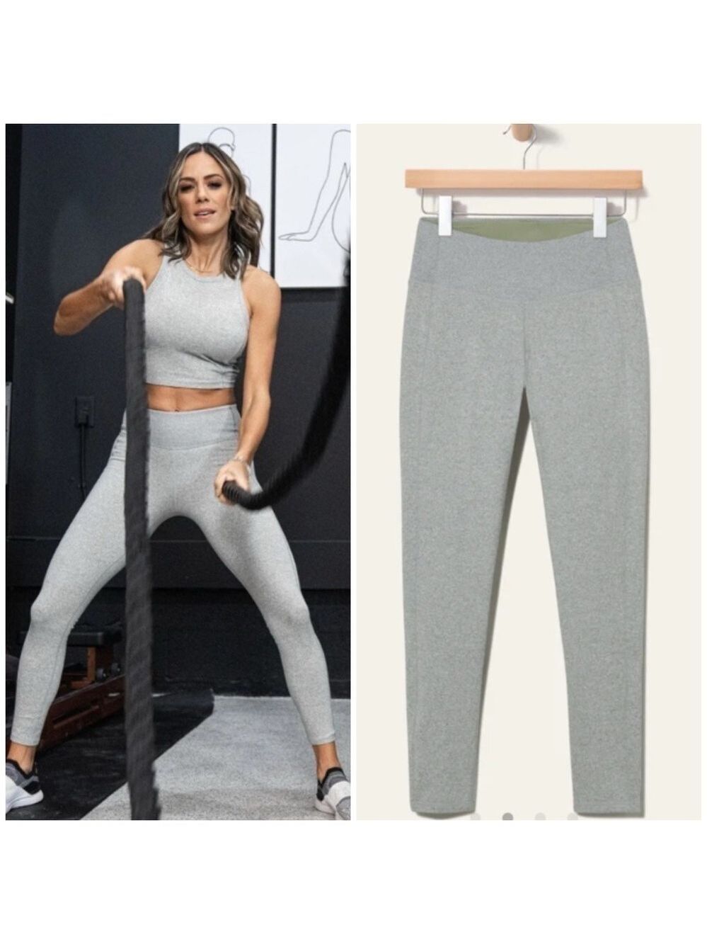 Feat X Jana Kramer High Waisted Leggings in Sage Grey
